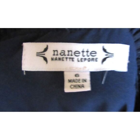 NWT, Nanette Lepore Navy Blue Sleeveless Dress W/ Tie Neck Size 6 - Picture 8 of 8